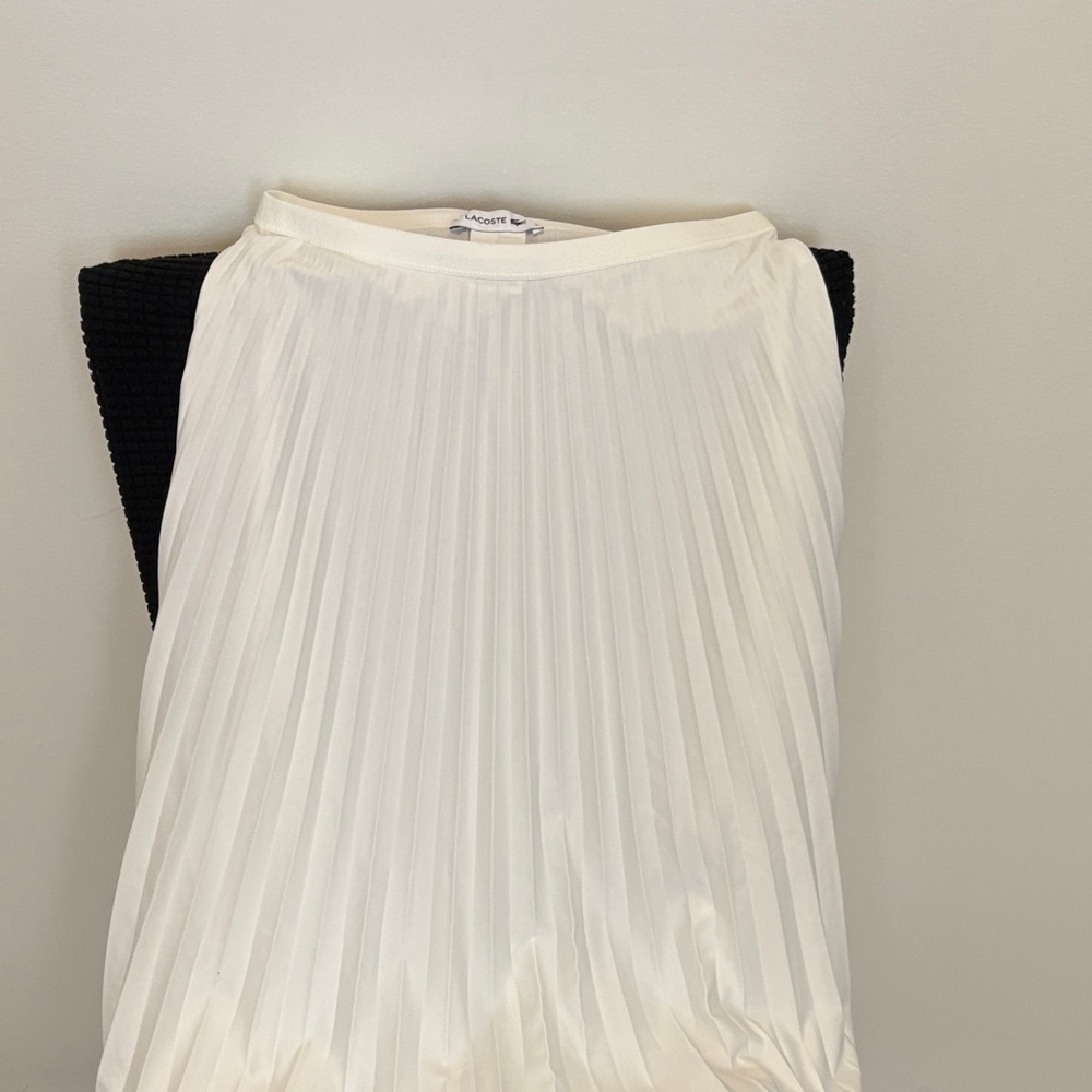 Lacoste White Pleated A-Line Skirt